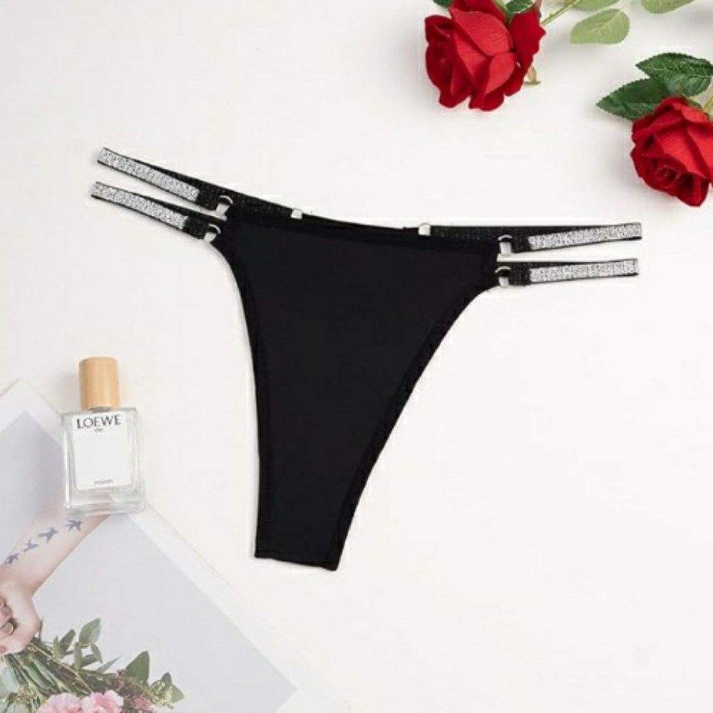 Sexy Glitter Underwear Soft Strappy Thong Panties